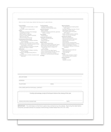 Buyers Guide Exterior Backer Only - 1 Part Peel and Seal